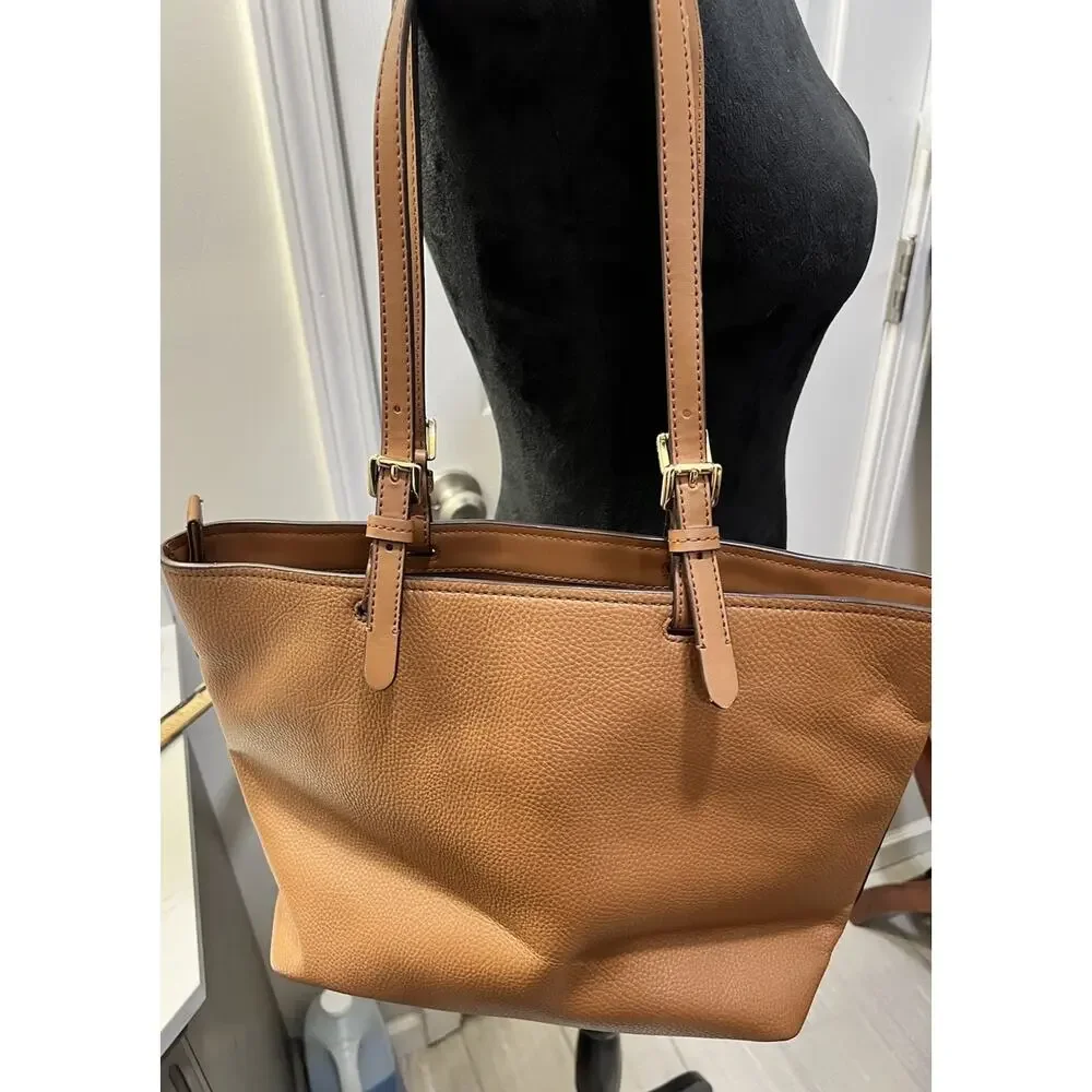 Michael Kors Jet Set Travel Medium Vegan Leather Double Pocket Tote-Luggage